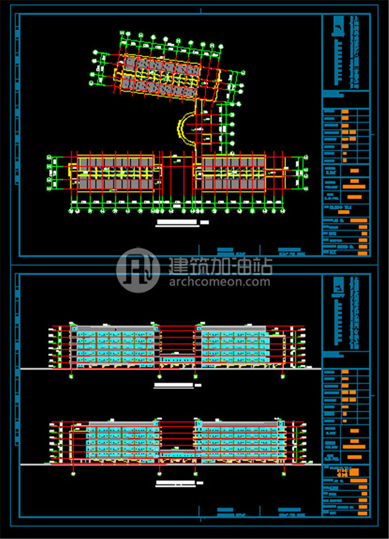 建筑图纸250大学学校建筑/教学楼/活动中心su模型+cad图纸+效果图