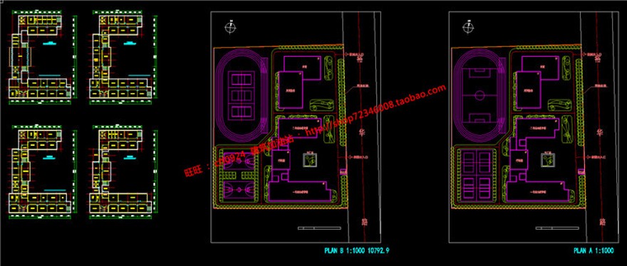 小学建筑方案学校设计su模型+cad图纸+效果图+方案文本