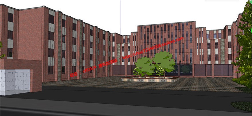 小学建筑方案学校设计su模型+cad图纸+效果图+方案文本