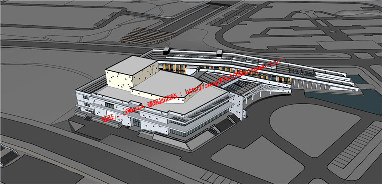 SU模型+cad图纸+效果图大学创业园教学楼行政楼建筑建筑资源
