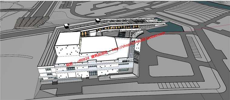 SU模型+cad图纸+效果图大学创业园教学楼行政楼建筑建筑资源