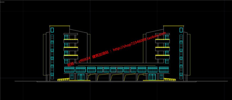 SU模型+cad图纸+效果图大学创业园教学楼行政楼建筑建筑资源