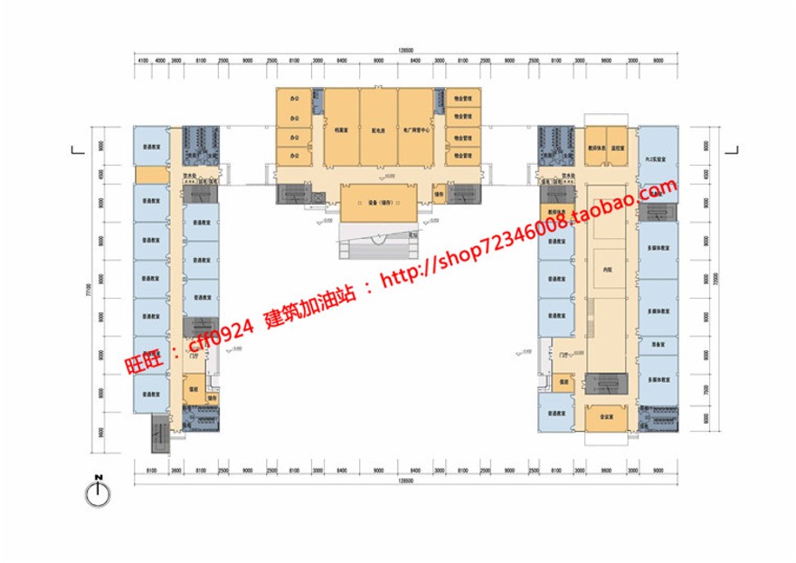 学校高校园区规划方案设计cad图纸su模型文本jpg效果图