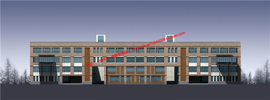 学校高校园区规划方案设计cad图纸su模型文本jpg效果图