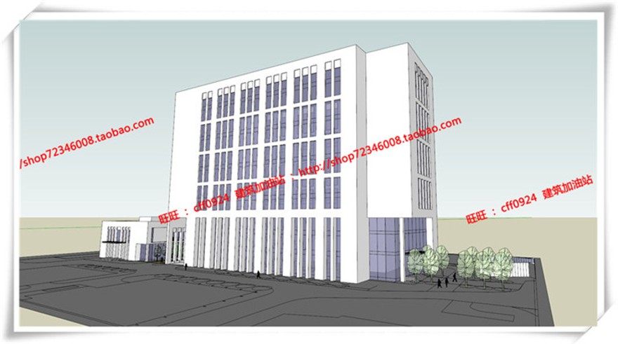 建筑图纸258上海大学学校cad平立面总图+su模型+效果图