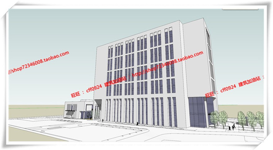 建筑图纸258上海大学学校cad平立面总图+su模型+效果图