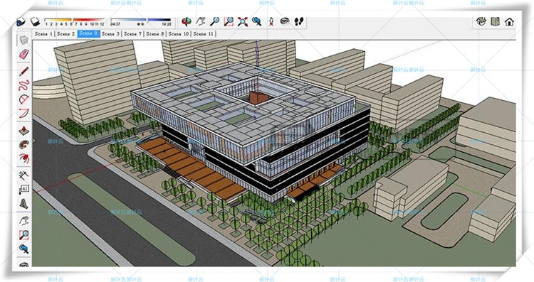 完整大学图书中心全套文本+cad施工图+su模型建筑设计