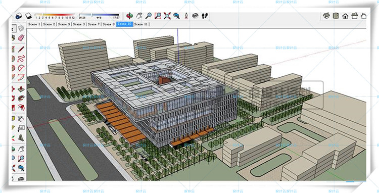 完整大学图书中心全套文本+cad施工图+su模型建筑设计