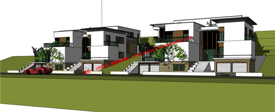 中式山地住宅商业别墅建筑方案设计学生课程设计cad图纸su模型