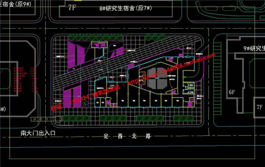 现代风大学生活动中心经典建筑方案cad图纸效果图文本