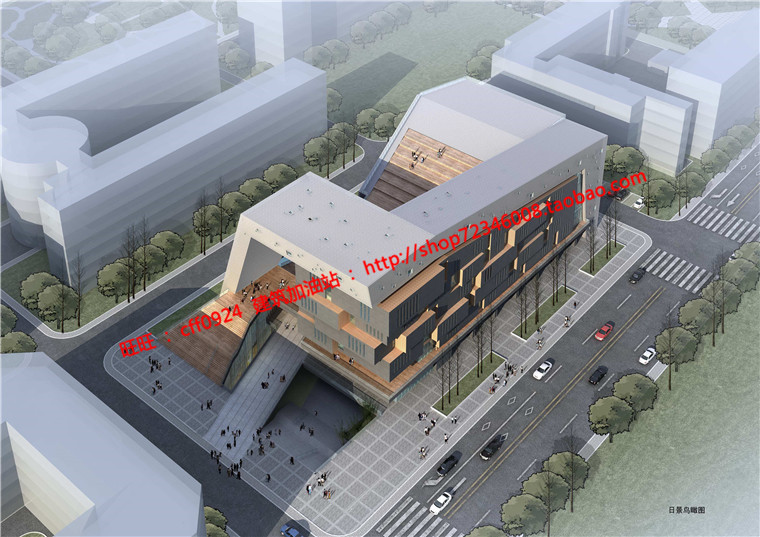 现代风大学生活动中心经典建筑方案cad图纸效果图文本