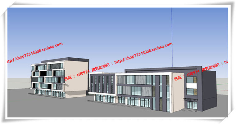 建筑图纸155青少年活动中心社区活动中心SU模型+cad图纸+3Dmax