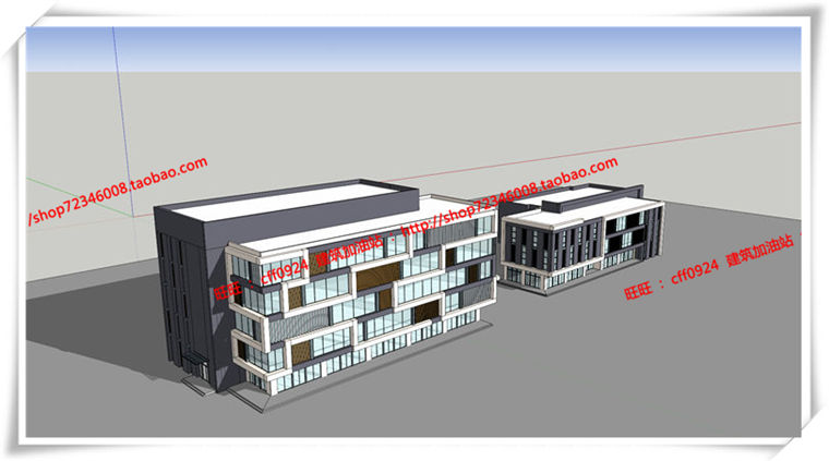 建筑图纸155青少年活动中心社区活动中心SU模型+cad图纸+3Dmax