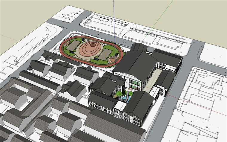 游客活动中心接待中心方案设计cad图纸su模型展板psd建筑资源