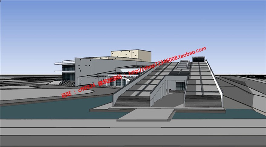 规模化活动中心城市规划设计建筑方案设计cad图纸+su模型+效果图