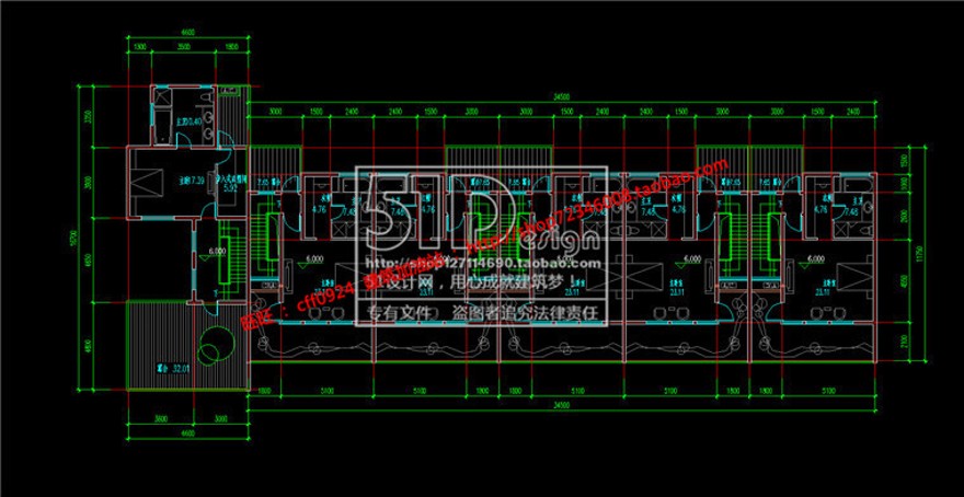 中式联排商业别墅精细su模型+cad图纸+效果图建筑景观规划资料