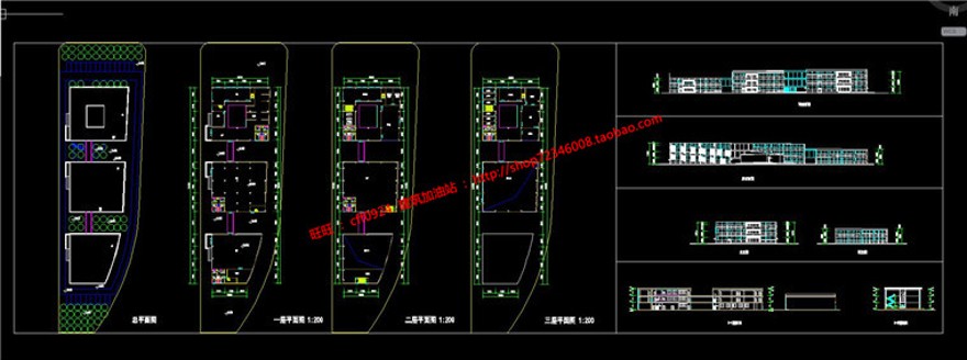 青少年活动中心建筑方案设计cad图纸su模型效果图