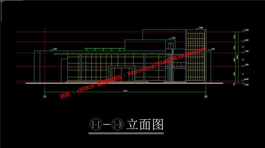 接待中心活动中心cad平立剖图纸效果图