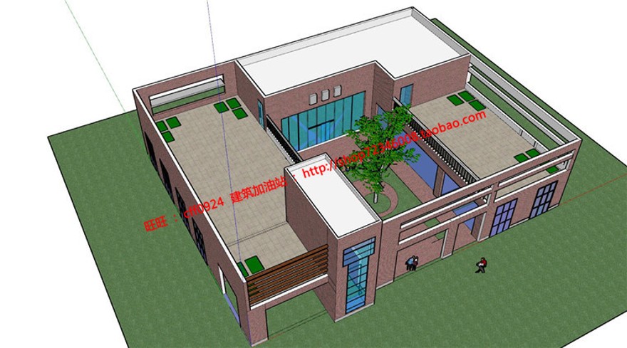 小型文化休闲创意站文化休闲创意馆建筑方案设计cad平面图su模型