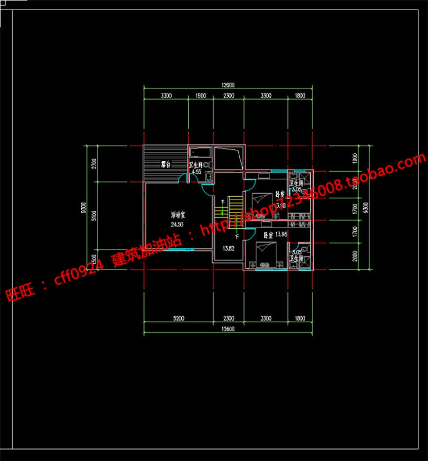 独栋商业别墅模型学生课程设计su草图大师+cad图纸psd全套