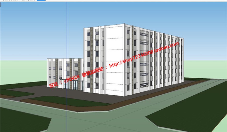 办公综合教学楼学校有cad图纸su模型lumion效果图