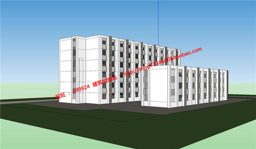 办公综合教学楼学校有cad图纸su模型lumion效果图