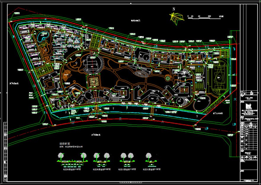 成套-学校新校区/现代风校园规划修详规方案册+CAD图纸+效果图