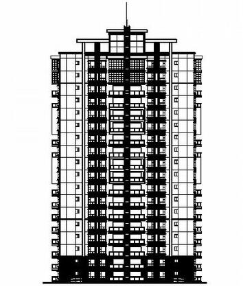 某十八层一梯六户住宅楼建筑扩初图（有效果图）