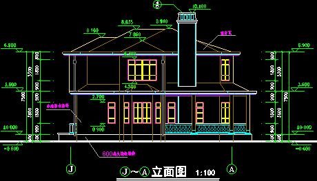 小商业别墅平立剖图