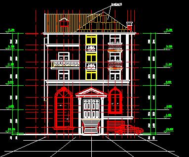 错层商业别墅建筑结构施工图