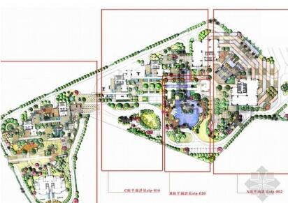 高档社区中心组团绿化绿地景观扩初设计方案