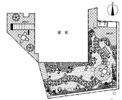 某商业别墅屋顶环境绿化设计图