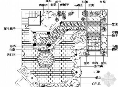 屋顶庭院园林景观工程施工图