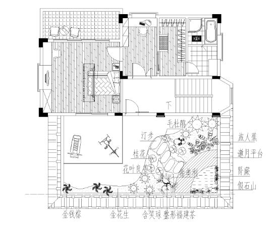 设计合集资源包-屋顶花园施工图（2）有室内CAD布局