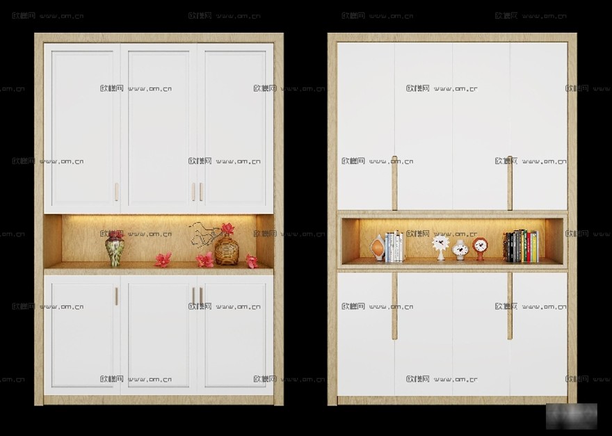 鞋柜玄关柜3d模型边柜斗柜饰品柜3dmax模型库素材