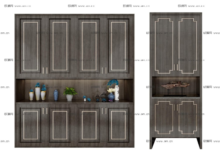鞋柜玄关柜3d模型边柜斗柜饰品柜3dmax模型库素材