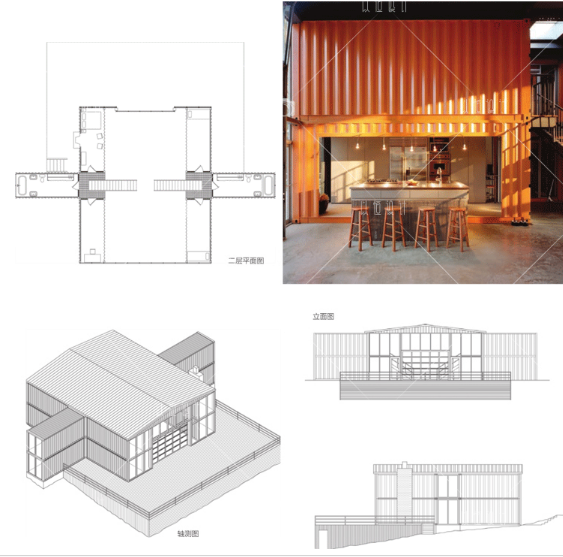 集装箱建筑设计建筑景观规划资料环保节约建筑效果平面