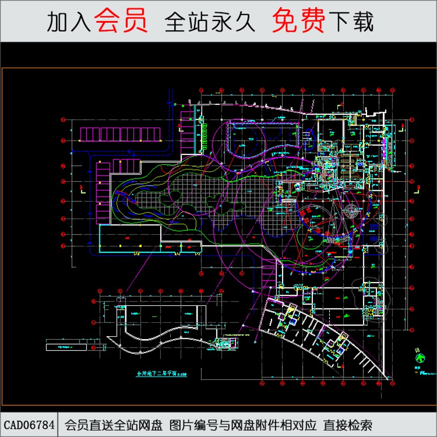 CAD中央公寓平面图-CAD方案平面图/立剖面图/施工图系列