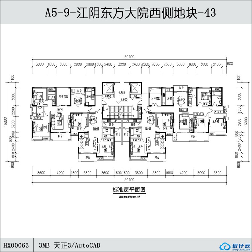 -江阴东方大院西侧地块-43-CAD方案平面图/立剖面图/施工图系列