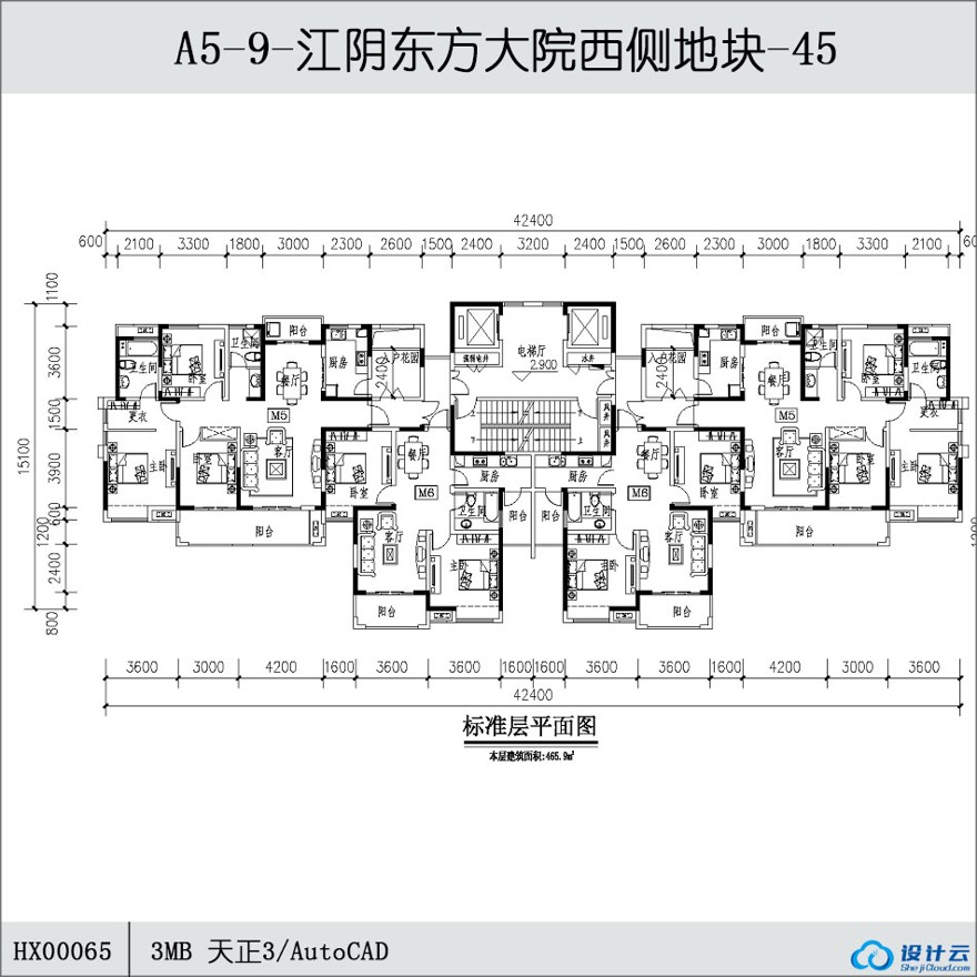 -江阴东方大院西侧地块-45-CAD方案平面图/立剖面图/施工图系列