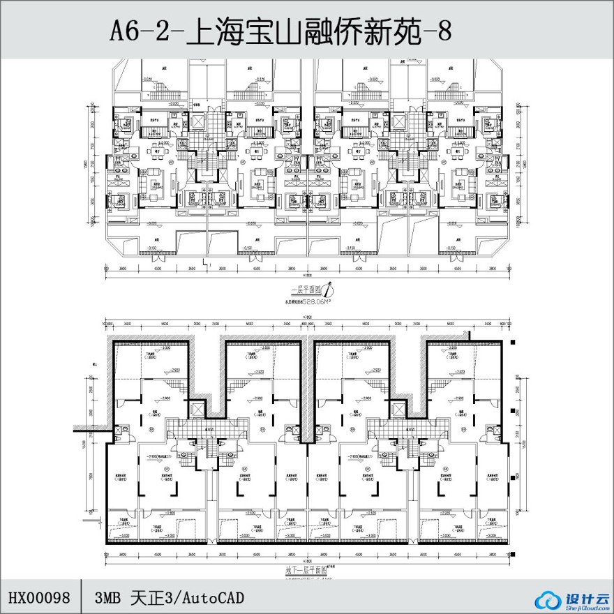 -上海宝山融侨新苑-8-CAD方案平面图/立剖面图/施工图系列