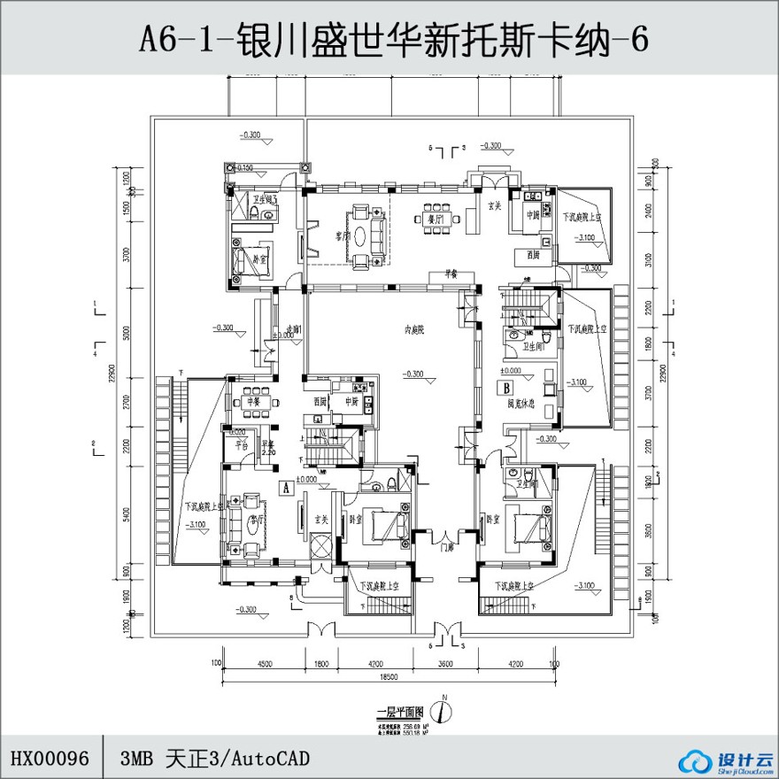 -银川盛世华新托斯卡纳-6-CAD方案平面图/立剖面图/施工图系列