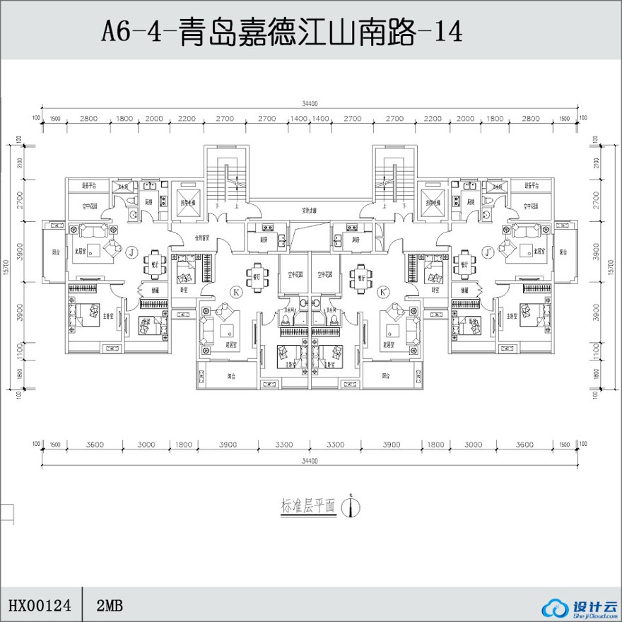 -青岛嘉德江山南路-14-CAD方案平面图/立剖面图/施工图系列