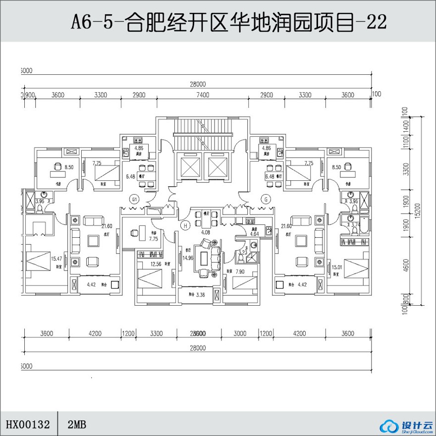 合肥经开区华地润园景观建筑规划项目-22-CAD方案平面图/立剖面图/施工图系列