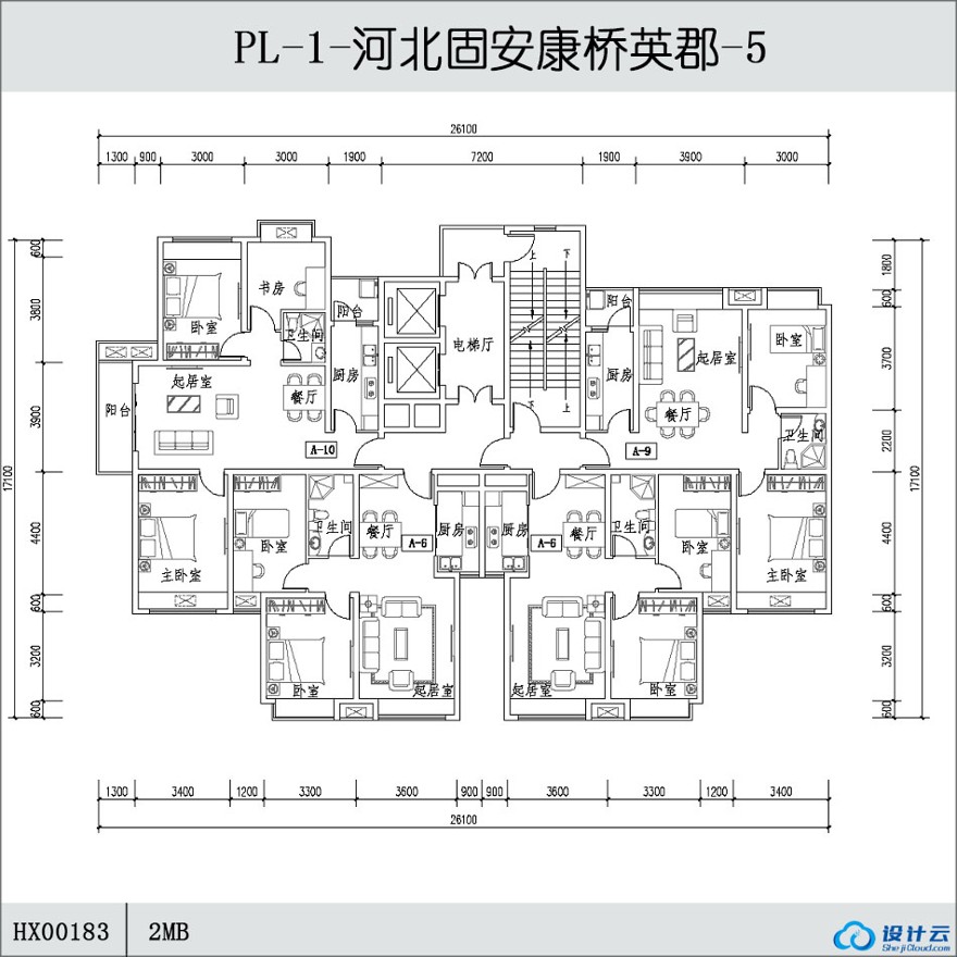 -河北固安康桥英郡-8.9.10-CAD方案平面图/立剖面图/施工图系列