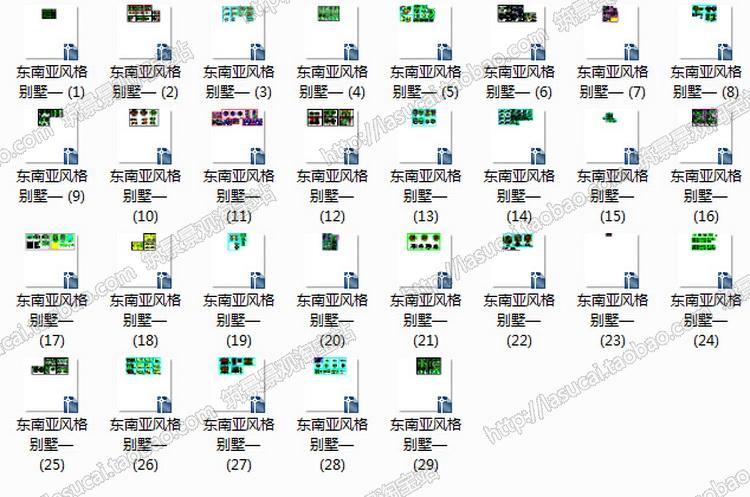 欧式美式中式地中海现代风风格商业别墅设计方案CAD施工图纸-CAD方案平面图/立剖面图/施工图系列