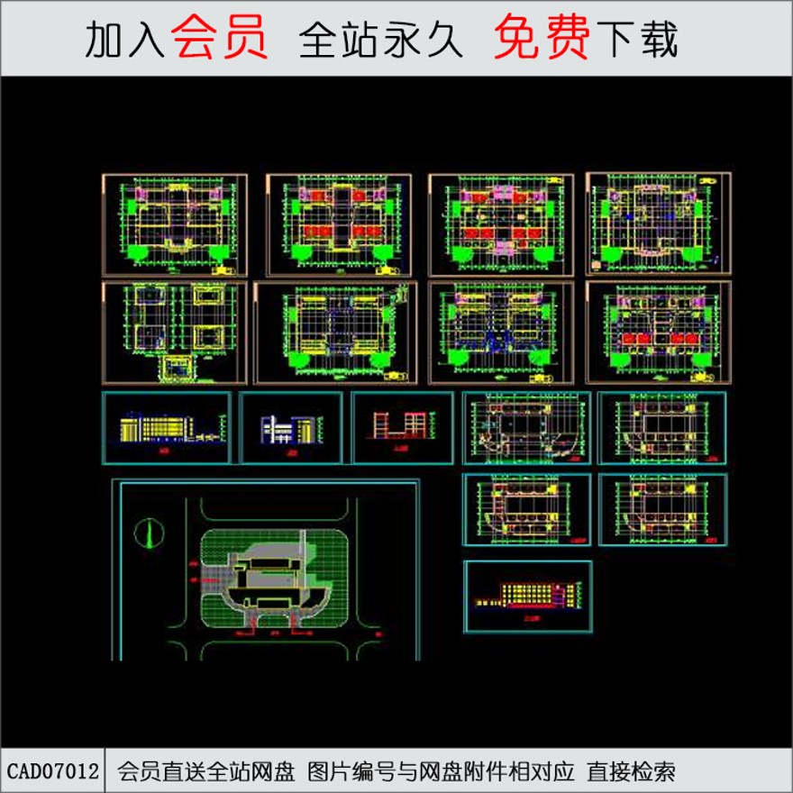 金山小学设计建筑图-CAD方案平面图/立剖面图/施工图系列