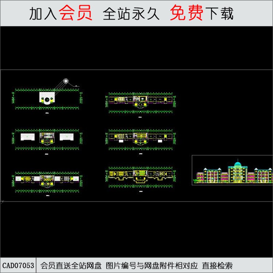 小学图纸-CAD方案平面图/立剖面图/施工图系列