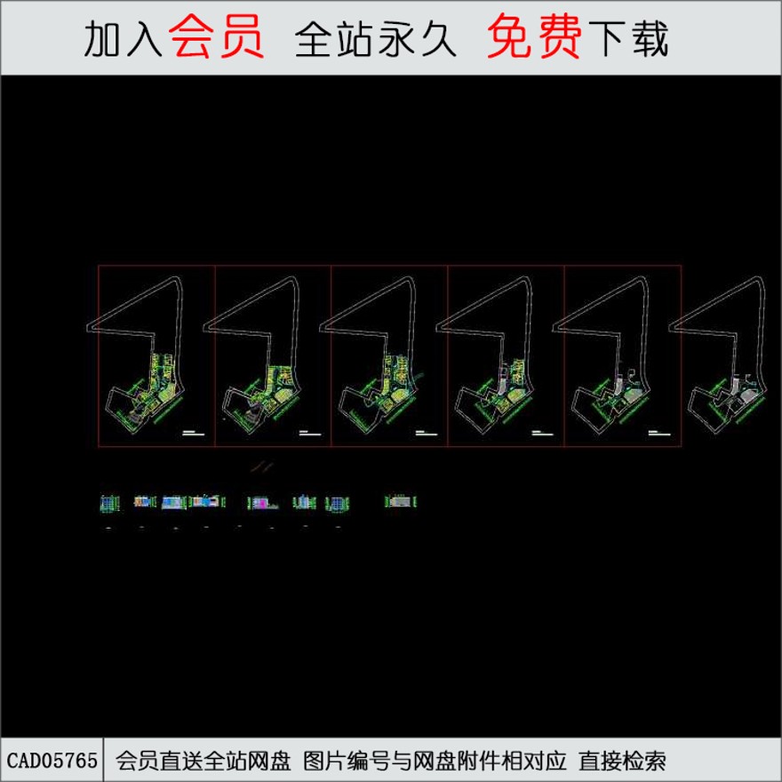 CAD8-3商业-CAD方案平面图/立剖面图/施工图系列