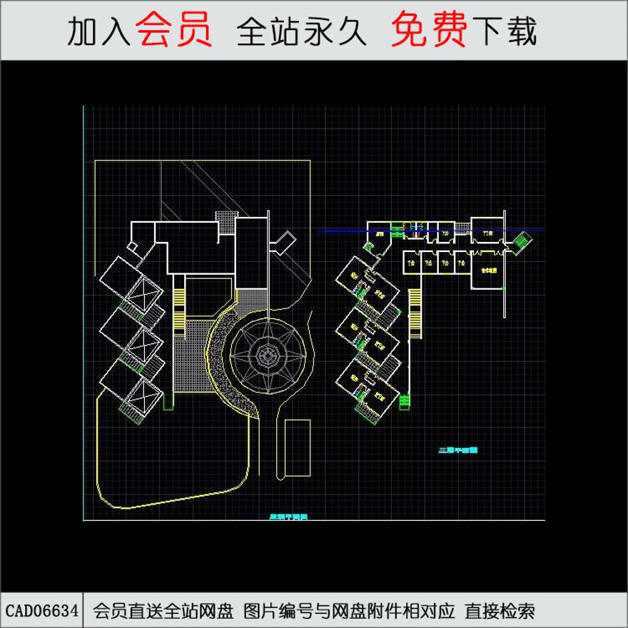 青少年活动中心-CAD方案平面图/立剖面图/施工图系列